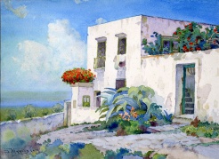 Jonas Mackevičius. Capri. Fragmentas. 1914–1929. Popierius, akvarelė. Nacionalinis M. K. Čiurlionio dailės muziejus